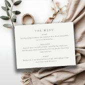 Modern Black & White Typography Wedding Mini Menu