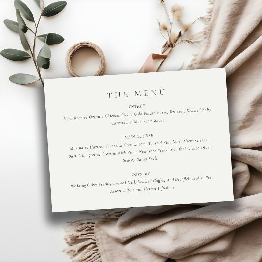 Modern Black & White Typography Wedding Mini Menu
