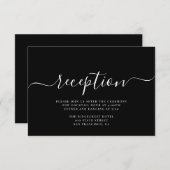 Modern Black White Typography Wedding Reception Informatiekaartje (Voorkant / Achterkant)