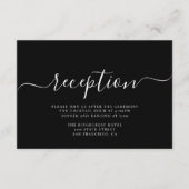 Modern Black White Typography Wedding Reception Informatiekaartje (Voorkant)