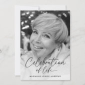 Modern Black White viering van het leven Memorial Kaart (Voorkant)