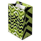 Modern Black White Wasabi Geometric Sharp Art Medium Cadeauzakje (Achterkant Gekanteld)