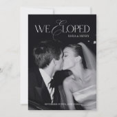 Modern Black & White We Eloped Wedding Aankondiging (Voorkant)