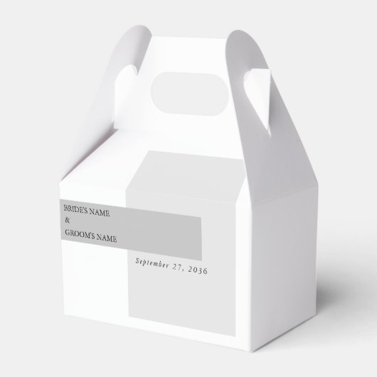 Modern Black & White Wedding Bedankdoosjes (Voorkant Zijde)