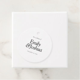 Modern Black & White Wedding Bedankjes Labels