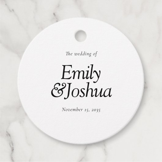 Modern Black & White Wedding Bedankjes Labels (Voorkant)