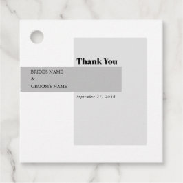 Modern Black & White Wedding Bedankjes Labels