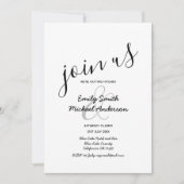 Modern Black White Wedding Invitations Kaart (Voorkant)
