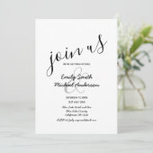 Modern Black White Wedding Invitations Kaart (Staand voorkant)