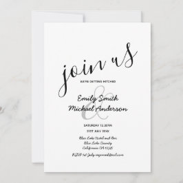 Modern Black White Wedding Invitations Kaart