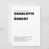 Modern Black White Wedding Kaart (Voorkant)