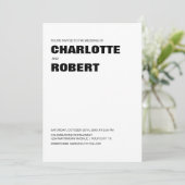 Modern Black White Wedding Kaart (Staand voorkant)