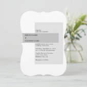 Modern Black & White Wedding Kaart (Staand voorkant)