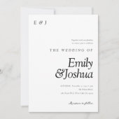 Modern Black & White Wedding Kaart (Voorkant)