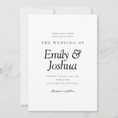 Modern Black & White Wedding Kaart (Voorkant)