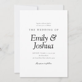 Modern Black & White Wedding Kaart