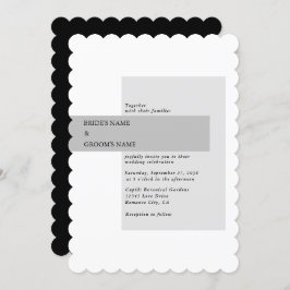 Modern Black & White Wedding Kaart