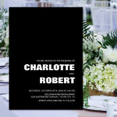 Modern Black White Wedding Kaart