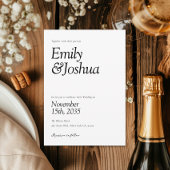 Modern Black & White Wedding Kaart