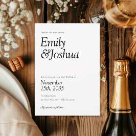 Modern Black & White Wedding Kaart