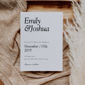 Modern Black & White Wedding Kaart