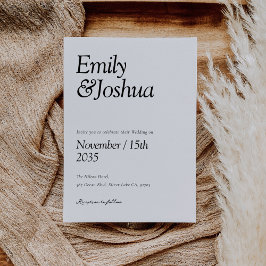 Modern Black & White Wedding Kaart