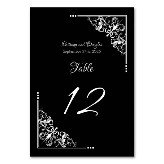 Modern Black White Wedding Kaart (Achterkant)