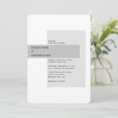 Modern Black & White Wedding Kaart (Staand voorkant)