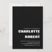Modern Black White Wedding Kaart (Voorkant)