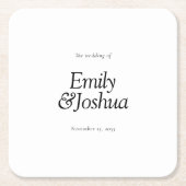 Modern Black & White Wedding Kartonnen Onderzetters (Voorkant)