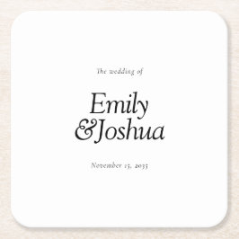 Modern Black & White Wedding Kartonnen Onderzetters