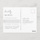 Modern Black & White Wedding Meal Choice RSVP Briefkaart (Achterkant)
