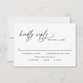 Modern Black & White Wedding Meal Options RSVP (Voorkant)