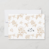 Modern Black & White Wedding Meal Options RSVP Kaartje (Achterkant)