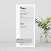 Modern Black & White Wedding Menu (Staand voorkant)
