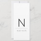 Modern Black White Wedding Menu & Guest Place Card Kaart (Achterkant)