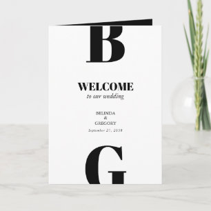 Modern Black & White Wedding Order of Service Programma