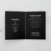 Modern Black & White Wedding Order of Service Programma (Binnen)