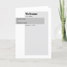 Modern Black & White Wedding Order of Service Programma