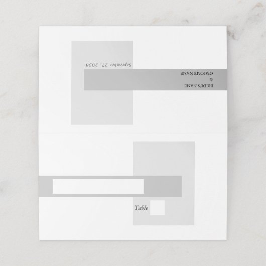 Modern Black & White Wedding Plaatskaartje (Buitenkant ongevouwen)