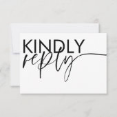 Modern Black & White Wedding RSVP (Voorkant)
