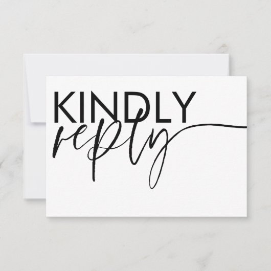 Modern Black & White Wedding RSVP (Voorkant)