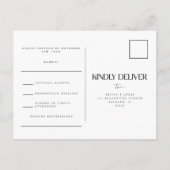 Modern Black & White Wedding RSVP Briefkaart (Achterkant)