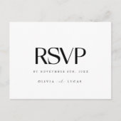 Modern Black & White Wedding RSVP Briefkaart (Voorkant)