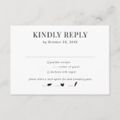 Modern Black White Wedding RSVP Kaart (Voorkant)