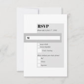 Modern Black & White Wedding RSVP Kaartje (Voorkant)