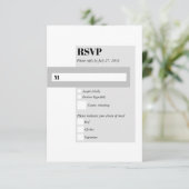 Modern Black & White Wedding RSVP Kaartje (Staand voorkant)