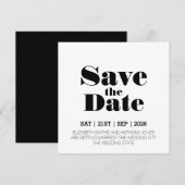 Modern Black White Wedding Save The Date (Voorkant / Achterkant)