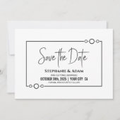 Modern Black White Wedding Save The Date (Voorkant)