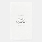 Modern Black & White Wedding Servet (Voorkant)